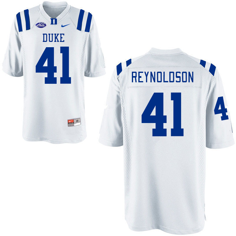 Men #41 Kade Reynoldson Duke Blue Devils College Football Jerseys Stitched-White